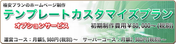 テンプレートカスタマイズプラン:安心価格の格安ホームページ制作プラン テンプレートカスタマイズプラン:安心価格の格安ホームページ制作プラン